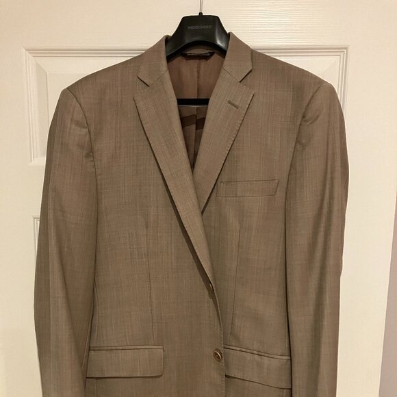 Ermenegildo Zegna Blazer 42L Slim Tan Brown 100% Wool, made in Italy - Picture 1 of 8